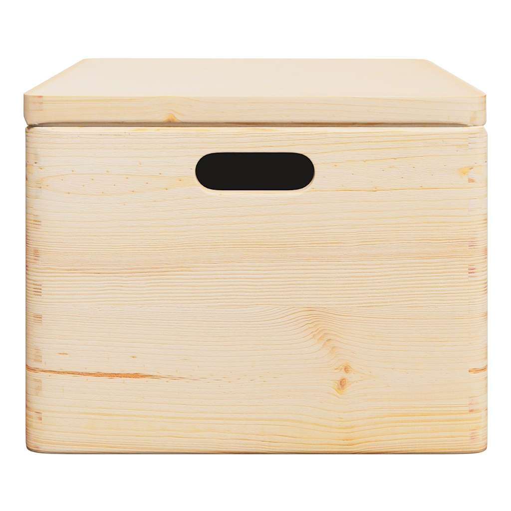 Wooden box with lid and handles 40x30x23 cm solid pine