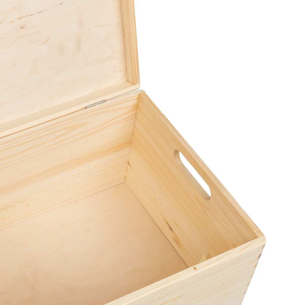 Wooden box with lid and handles 40x30x23 cm solid pine