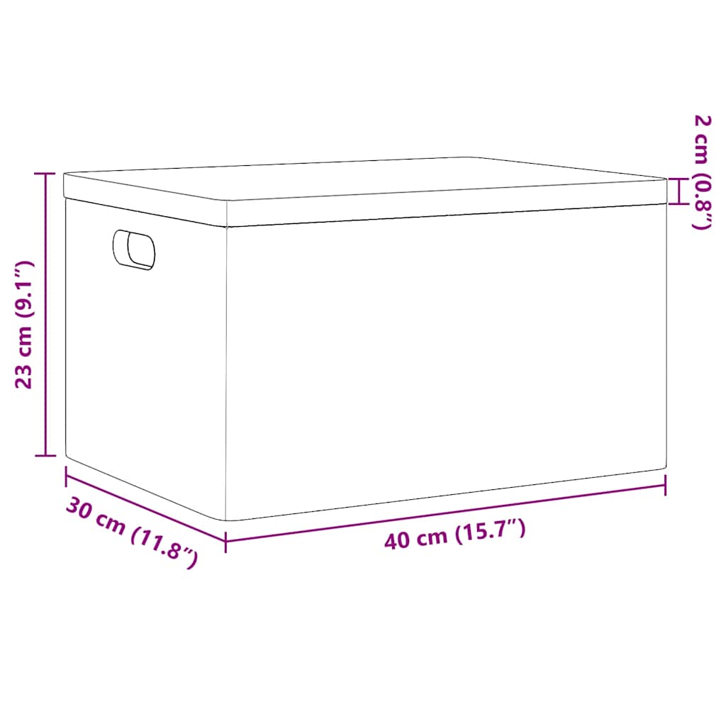 Wooden box with lid and handles 40x30x23 cm solid pine