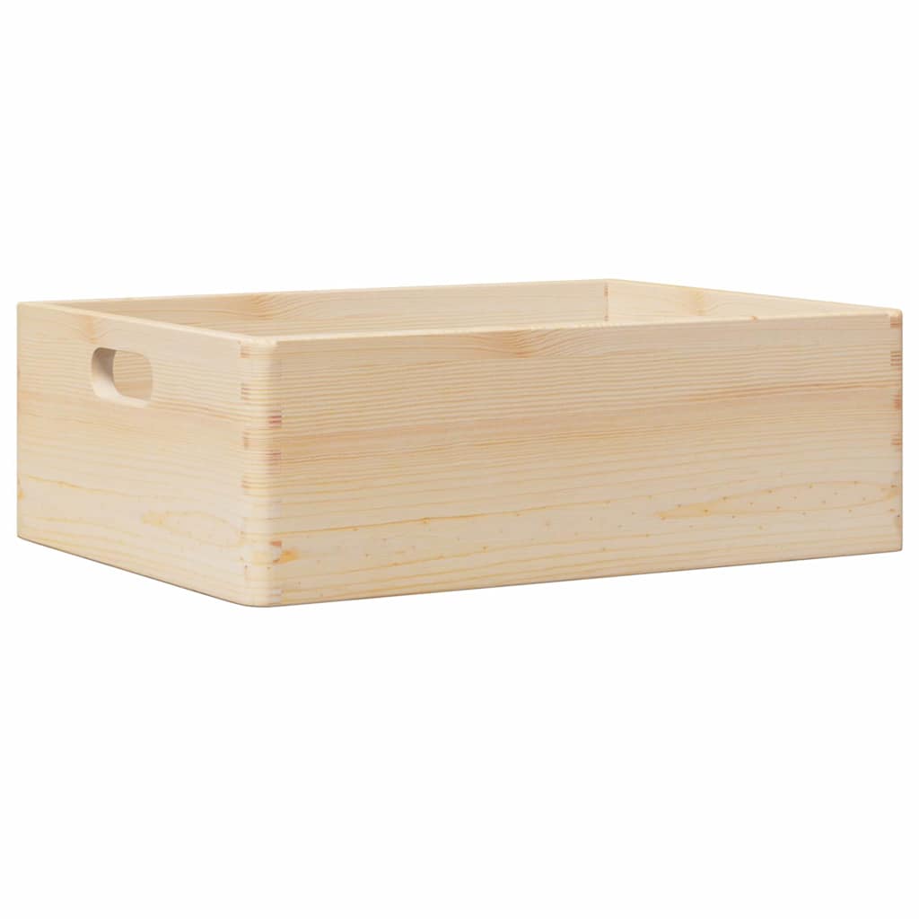 Holzkiste mit Griffen 40x30x13 cm Massivholz Kiefer