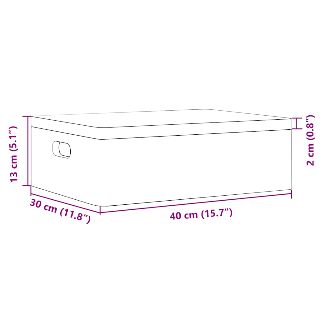 Wooden Box with Lid and Handles Black 40x30x13 cm Solid Wood