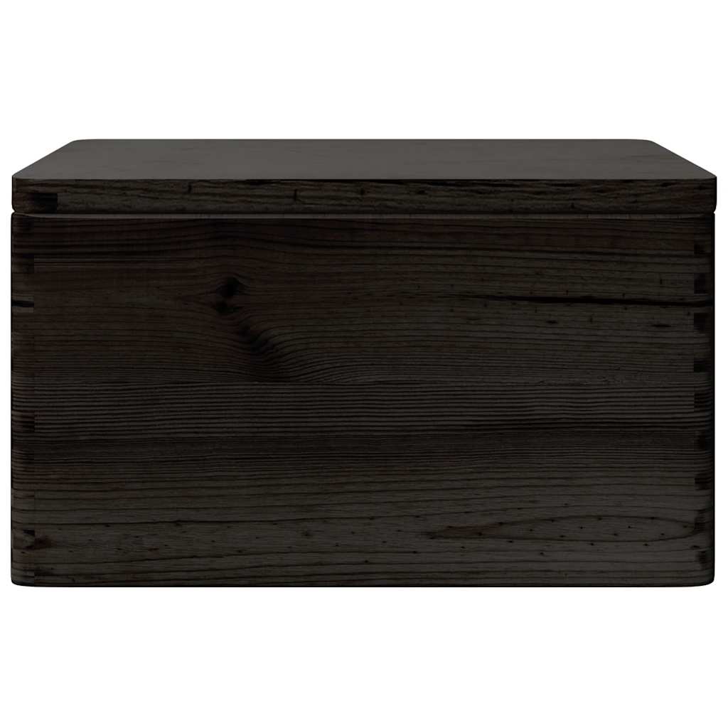 Wooden box with lid and handles Black 40x30x23 cm Solid wood