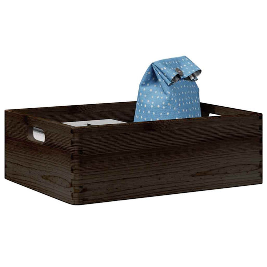 Wooden Box with Handles Black 40x30x13 cm Solid Pine Wood