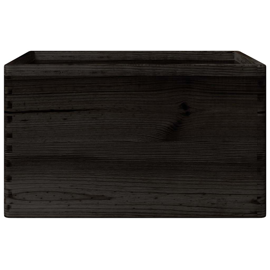 Caisse en bois avec poignées Noir 40x30x23 cm Pin massif