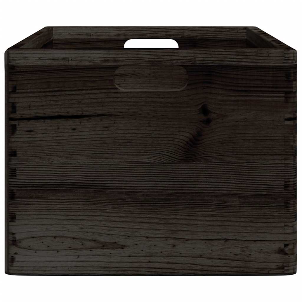 Caisse en bois avec poignées Noir 40x30x23 cm Pin massif