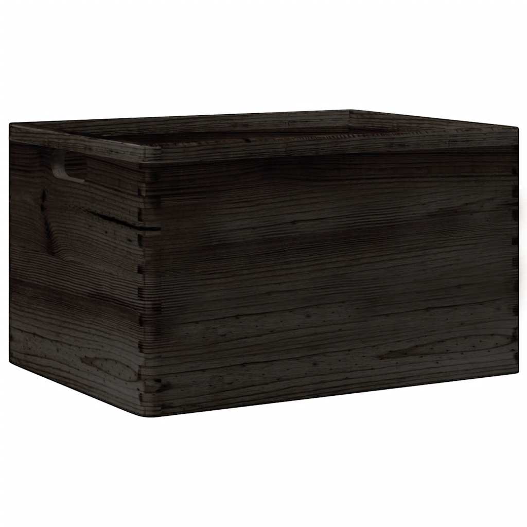 Caisse en bois avec poignées Noir 40x30x23 cm Pin massif