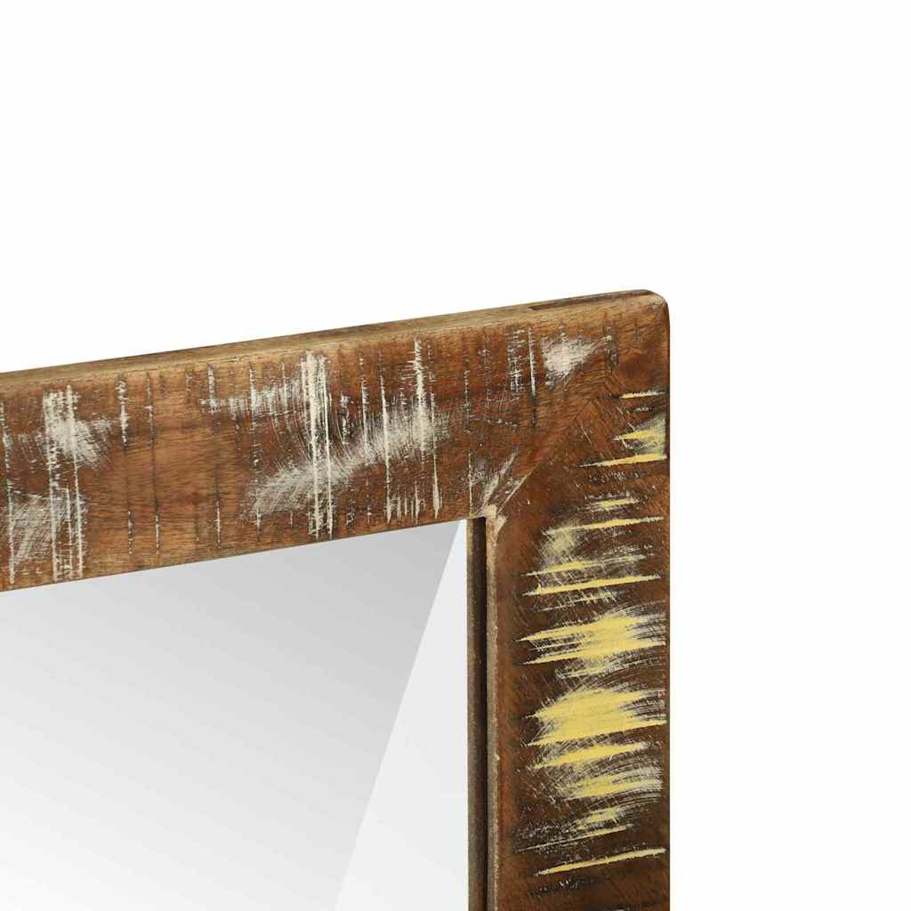 Bathroom Mirror with Shelf Brown Solid Reclaimed Wood