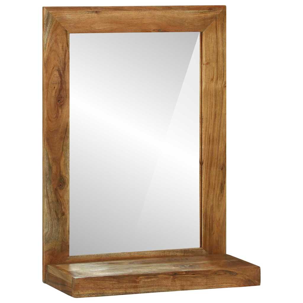 Miroir de salle de bain marron 50 x 22 x 70 cm en bois d'acacia massif
