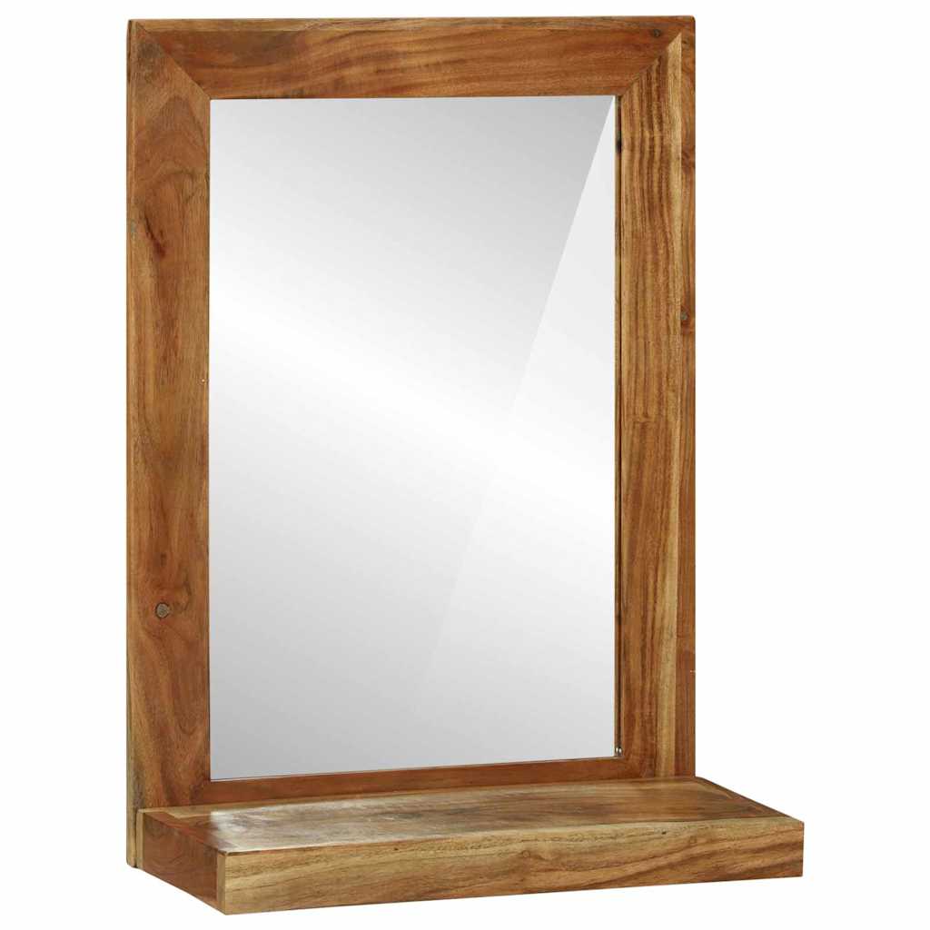 Miroir de salle de bain marron 50 x 22 x 70 cm en bois d'acacia massif