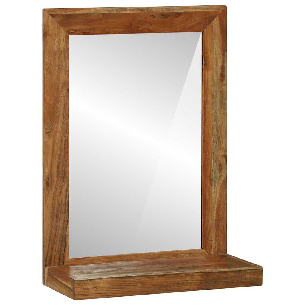 Miroir de salle de bain marron 50 x 22 x 70 cm en bois d'acacia massif