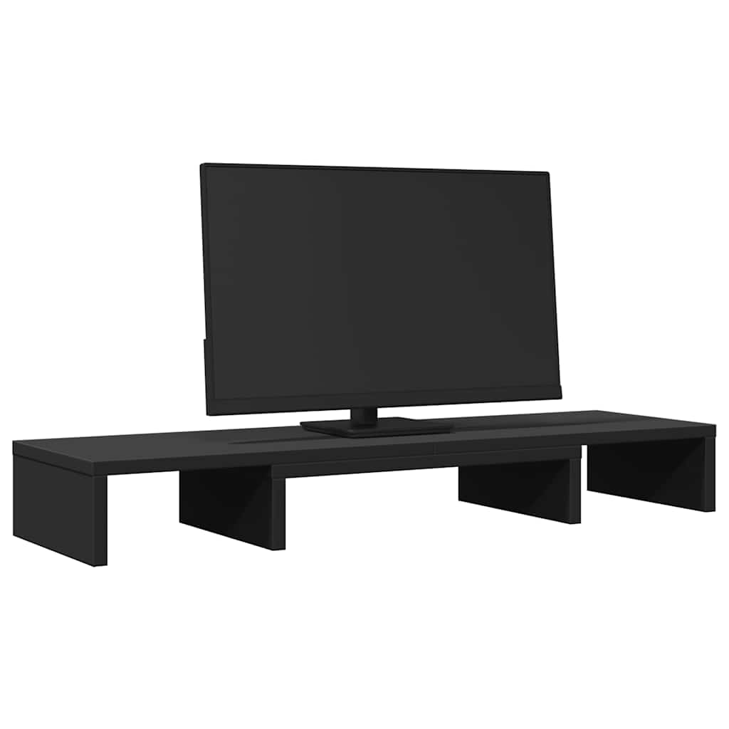 Monitor Stand Adjustable Black 80x24x10.5 cm Engineered Wood