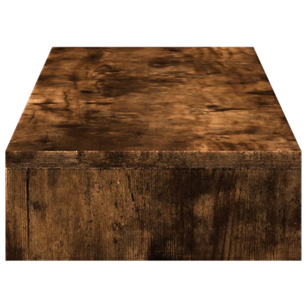 Pied d'écran chêne fumé 100x27x10 cm Panneau de particules