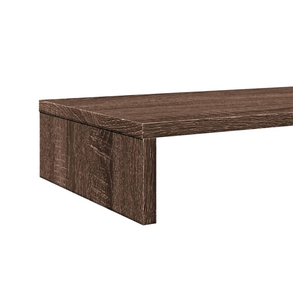 Monitor Stand Brown Oak Finish 100x27x10 cm Engineered Wood