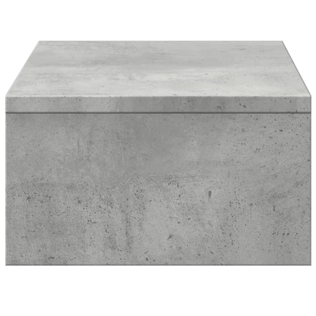 Support d'écran avec tiroirs Gris béton 50x27x15 cm