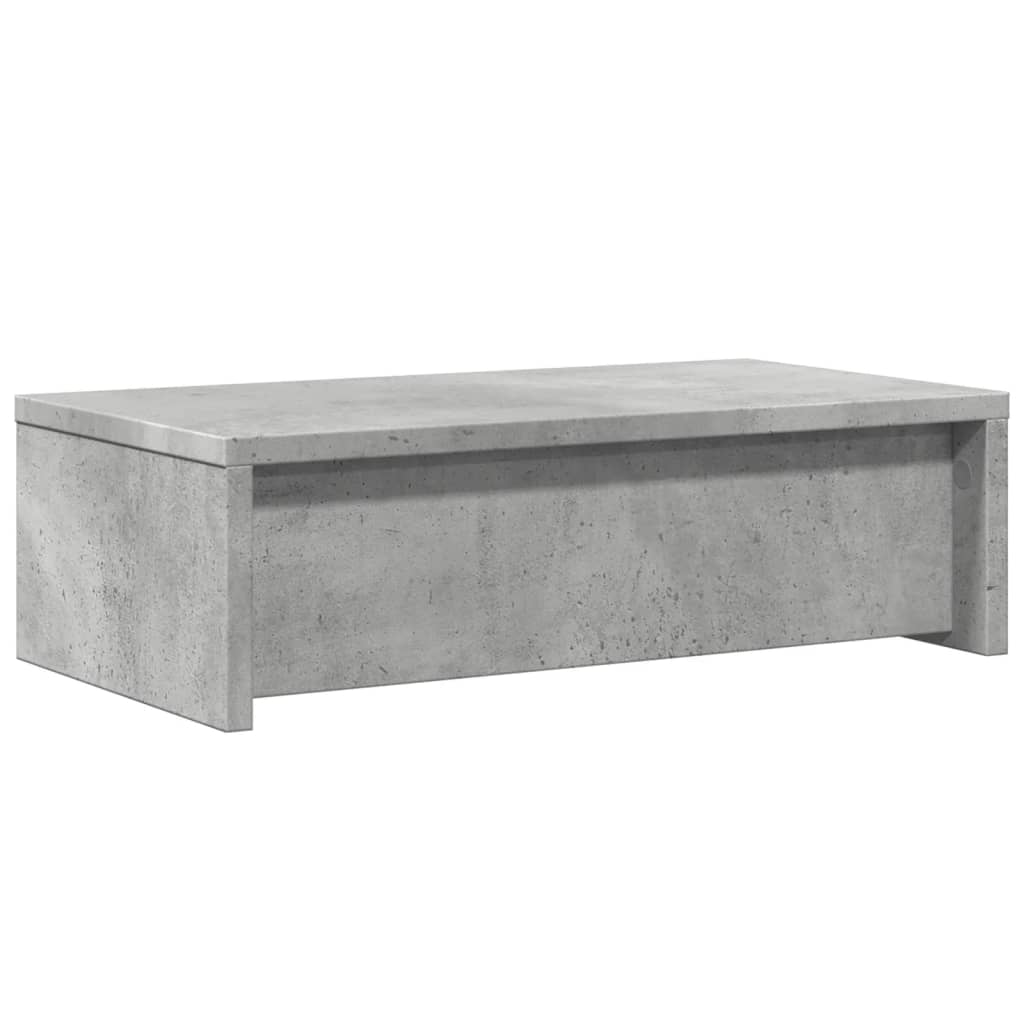 Support d'écran avec tiroirs Gris béton 50x27x15 cm