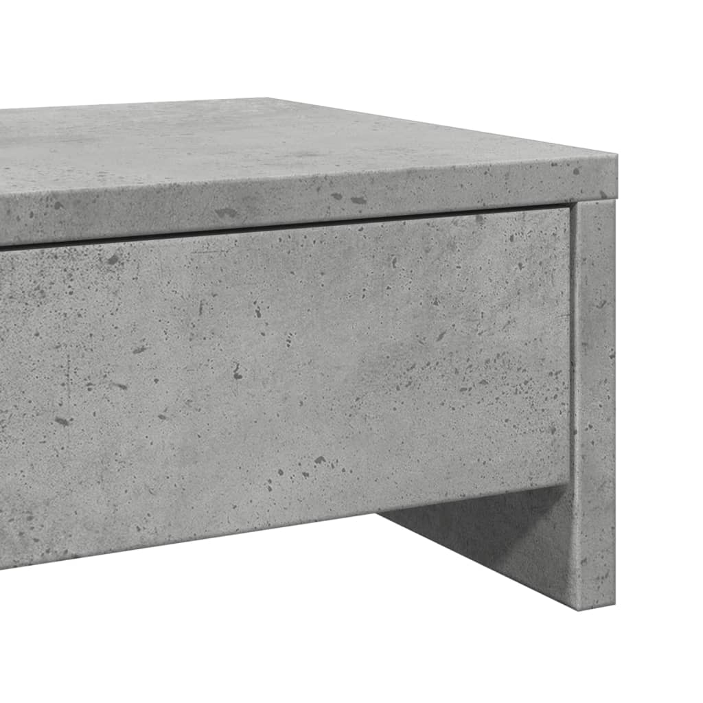 Support d'écran avec tiroirs Gris béton 50x27x15 cm