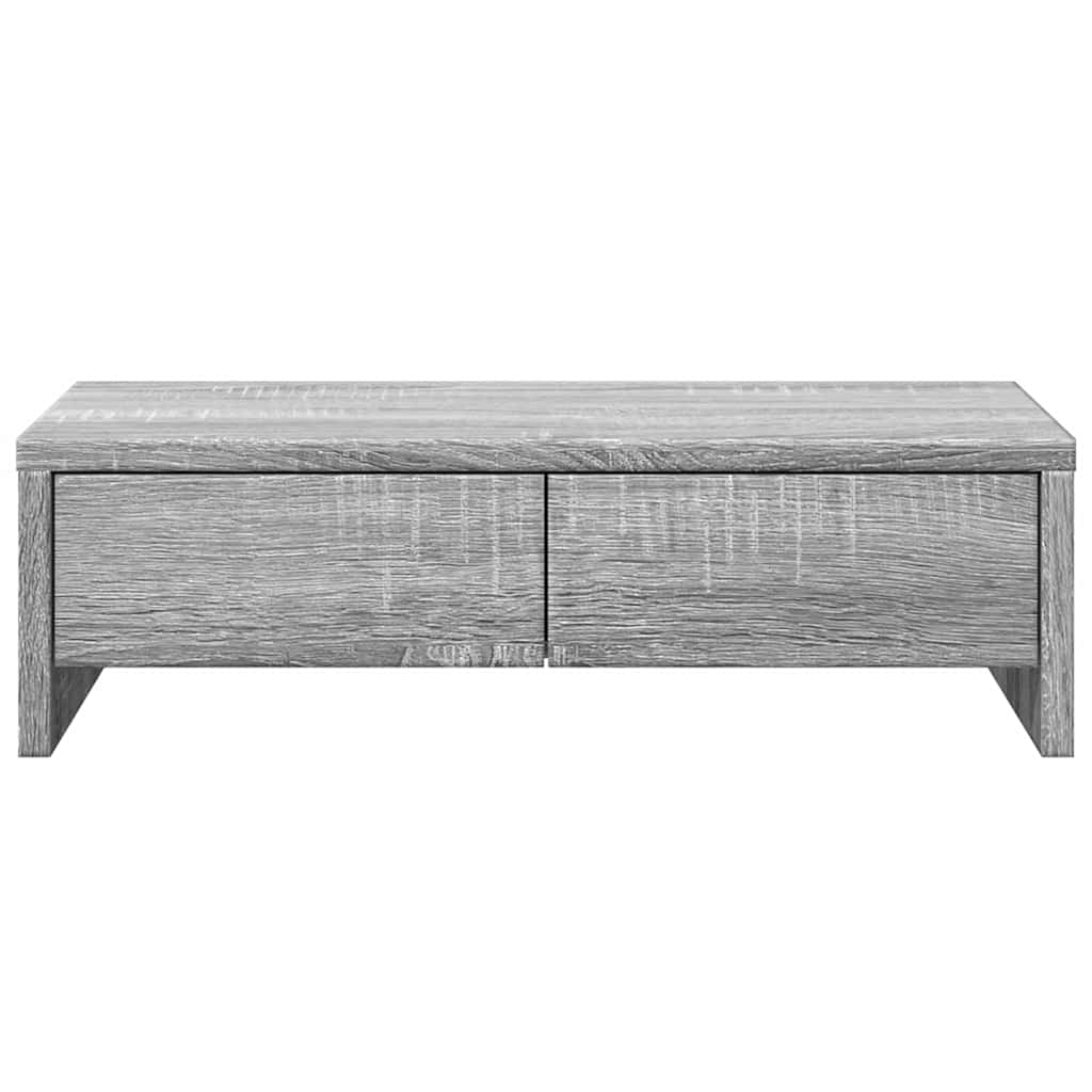 Monitor Stand with Drawers Grey Sonoma 50x27x15 cm