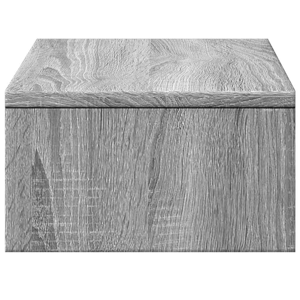 Monitor Stand with Drawers Grey Sonoma 50x27x15 cm