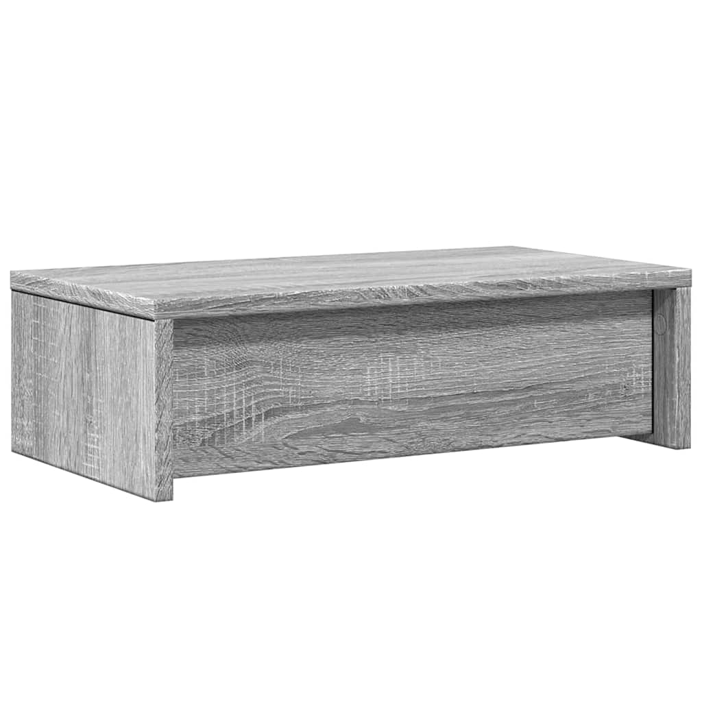 Monitor Stand with Drawers Grey Sonoma 50x27x15 cm