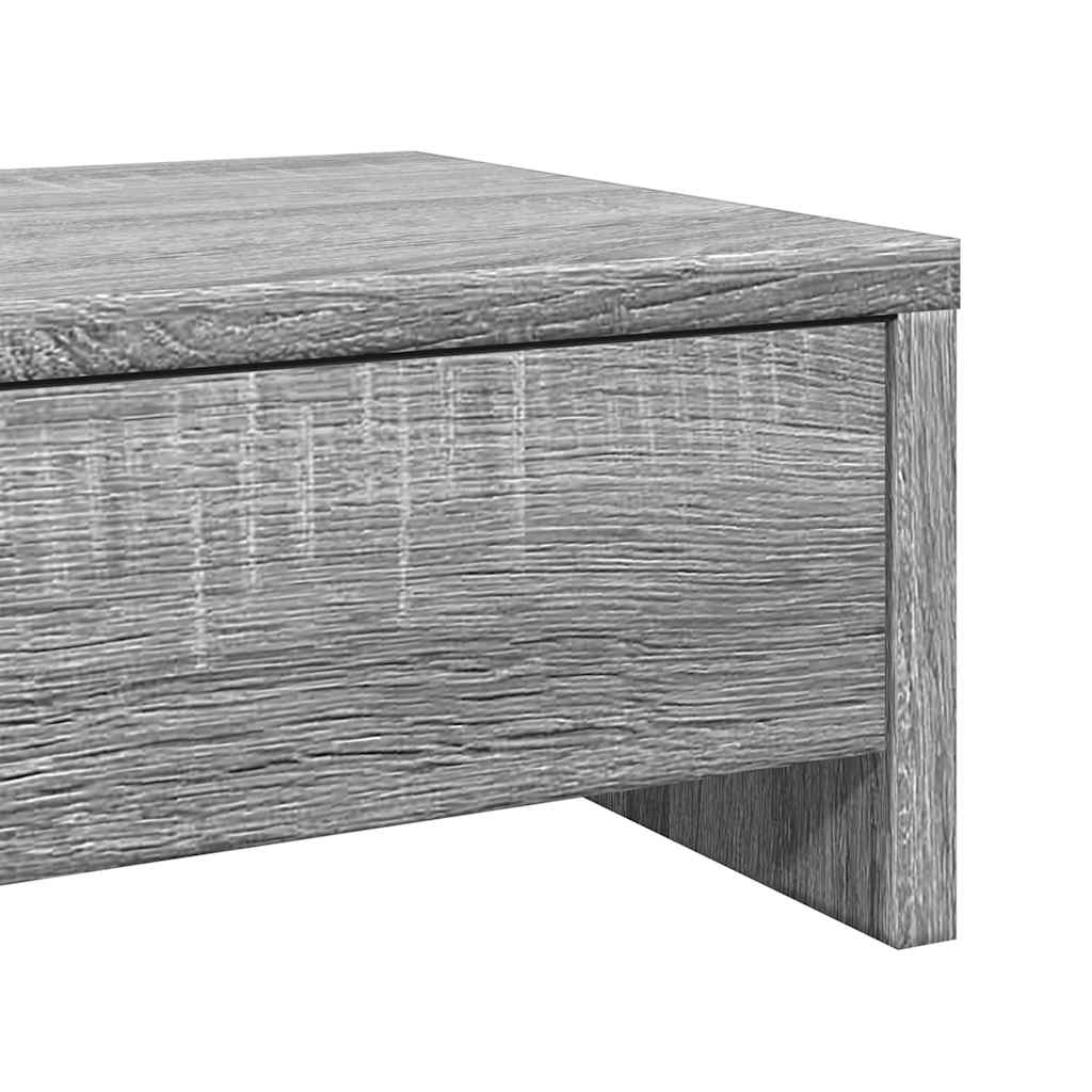 Monitor Stand with Drawers Grey Sonoma 50x27x15 cm