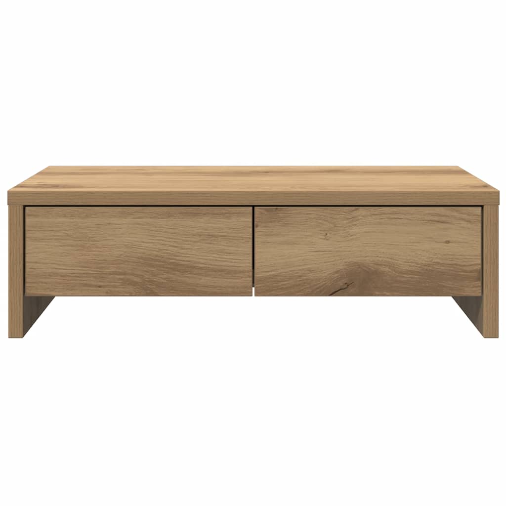 Monitor Stand with Drawers Artisan Oak 50x27x15 cm