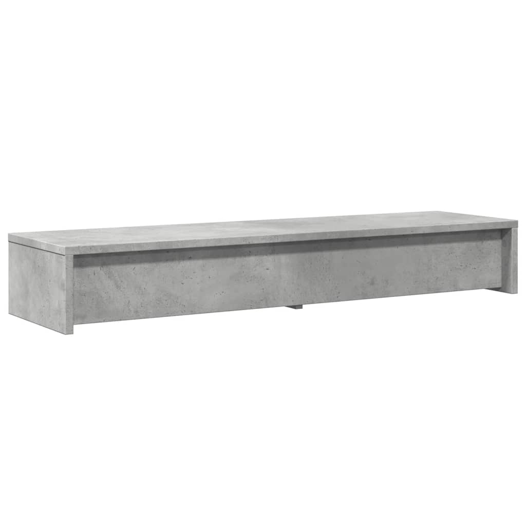 Support pour moniteur avec tiroirs gris béton 100x27x15 cm