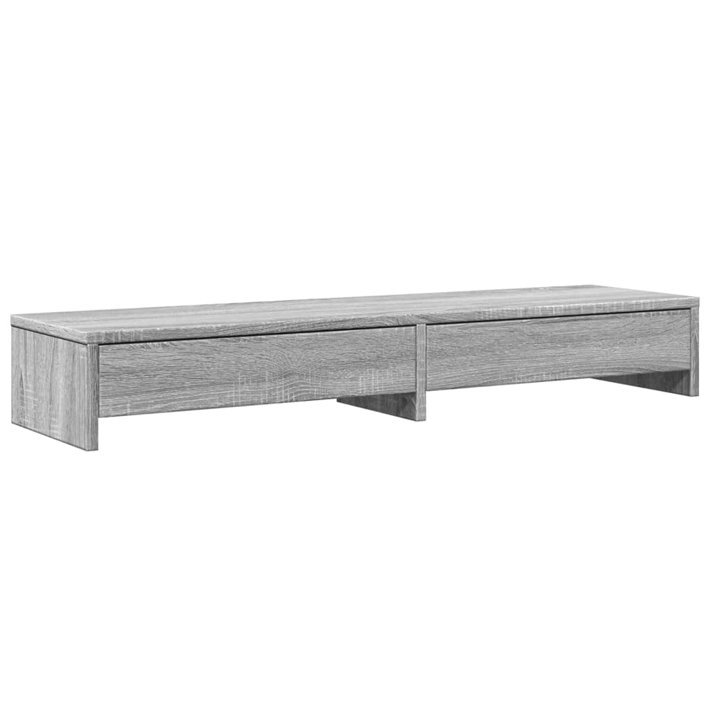 Monitor stand with drawers Grey Sonoma 100x27x15 cm