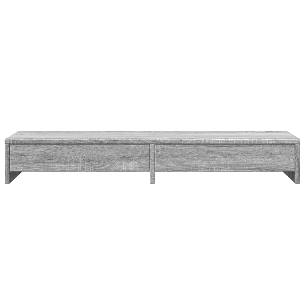 Monitor stand with drawers Grey Sonoma 100x27x15 cm