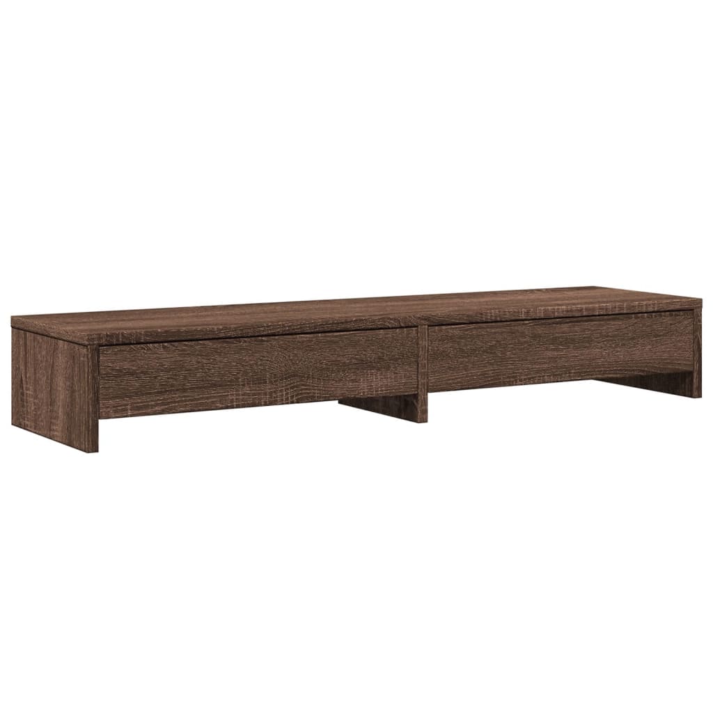 Monitor Stand with Drawers, Oak Effect, 100x27x15 cm