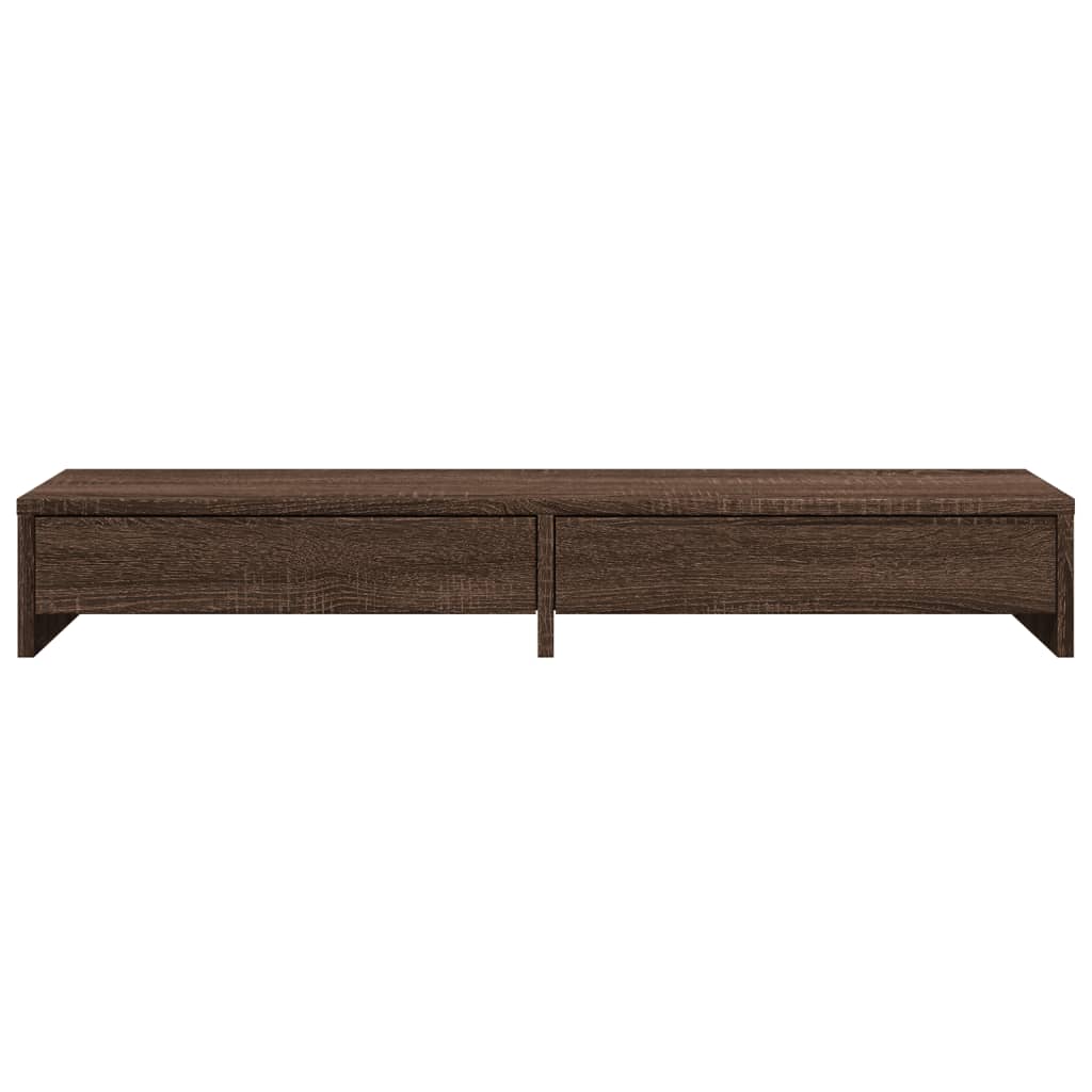 Monitor Stand with Drawers, Oak Effect, 100x27x15 cm