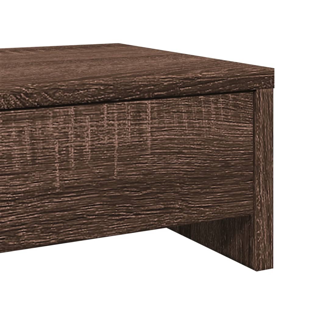 Monitor Stand with Drawers, Oak Effect, 100x27x15 cm