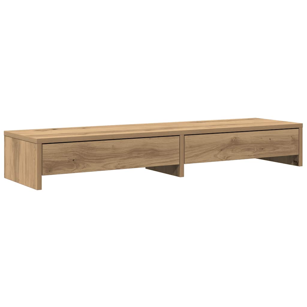 Monitor stand with drawers Artisan oak 100x27x15 cm