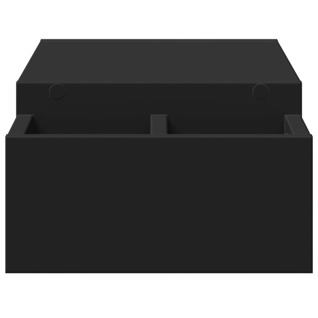 Support d'écran avec rangement noir 70x27x15 cm bois d'ingénierie