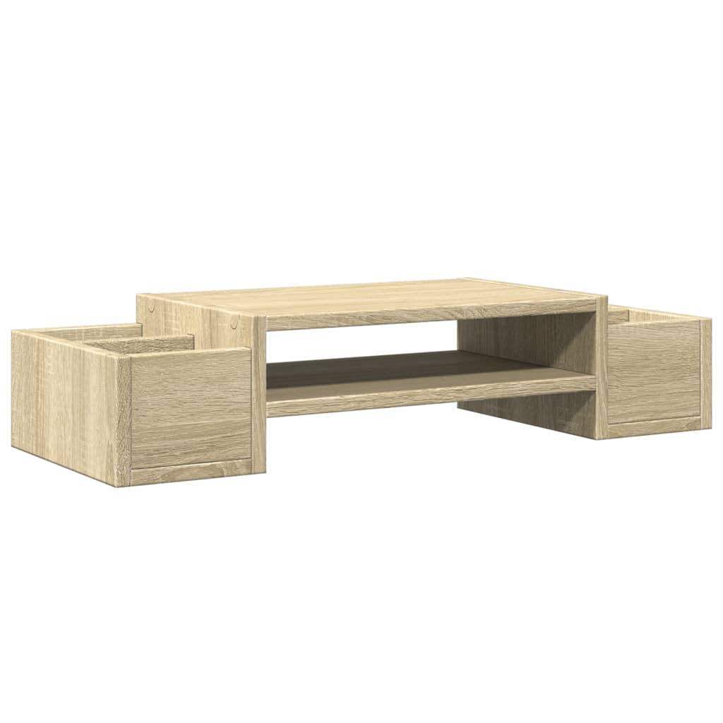 Support d'écran avec rangement chêne Sonoma 70x27x15 bois d'ingénierie