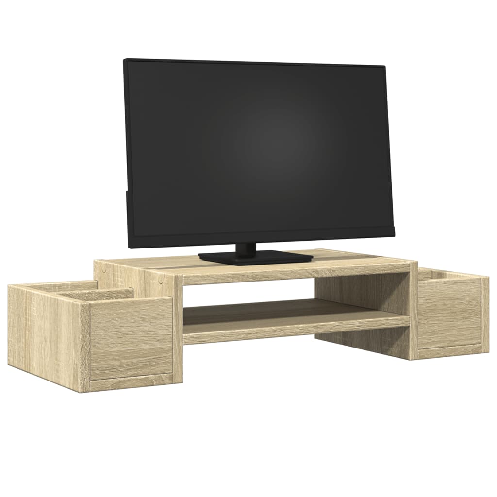Support d'écran avec rangement chêne Sonoma 70x27x15 bois d'ingénierie