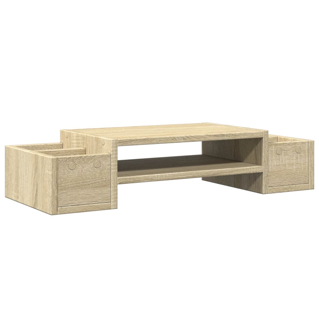 Support d'écran avec rangement chêne Sonoma 70x27x15 bois d'ingénierie