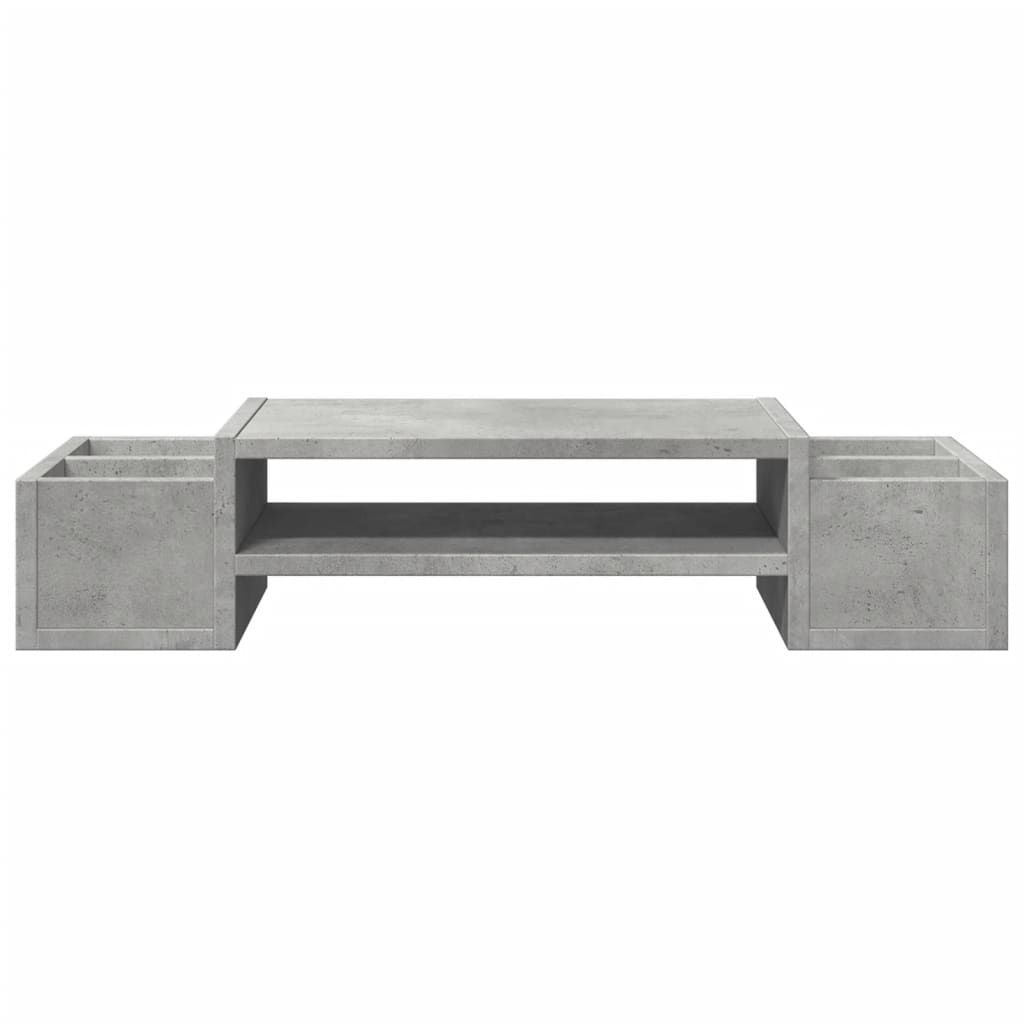 Monitor Stand with Storage Concrete Gray 70x27x15 Engineered Wood