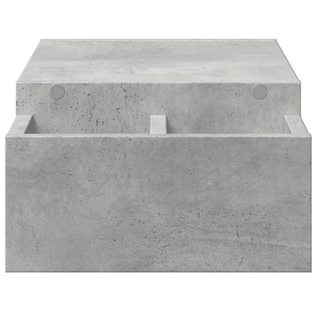 Monitor Stand with Storage Concrete Gray 70x27x15 Engineered Wood