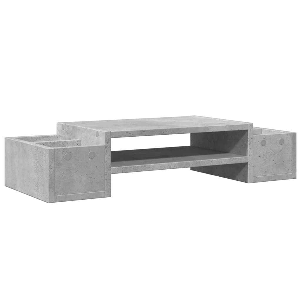 Monitor Stand with Storage Concrete Gray 70x27x15 Engineered Wood