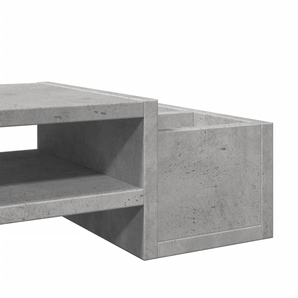 Monitor Stand with Storage Concrete Gray 70x27x15 Engineered Wood