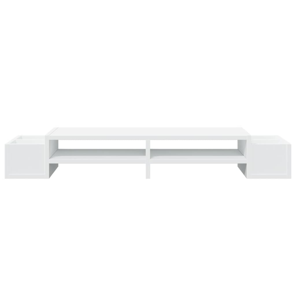 Support d'écran avec rangement blanc 100x27x15 cm Bois d'ingénierie