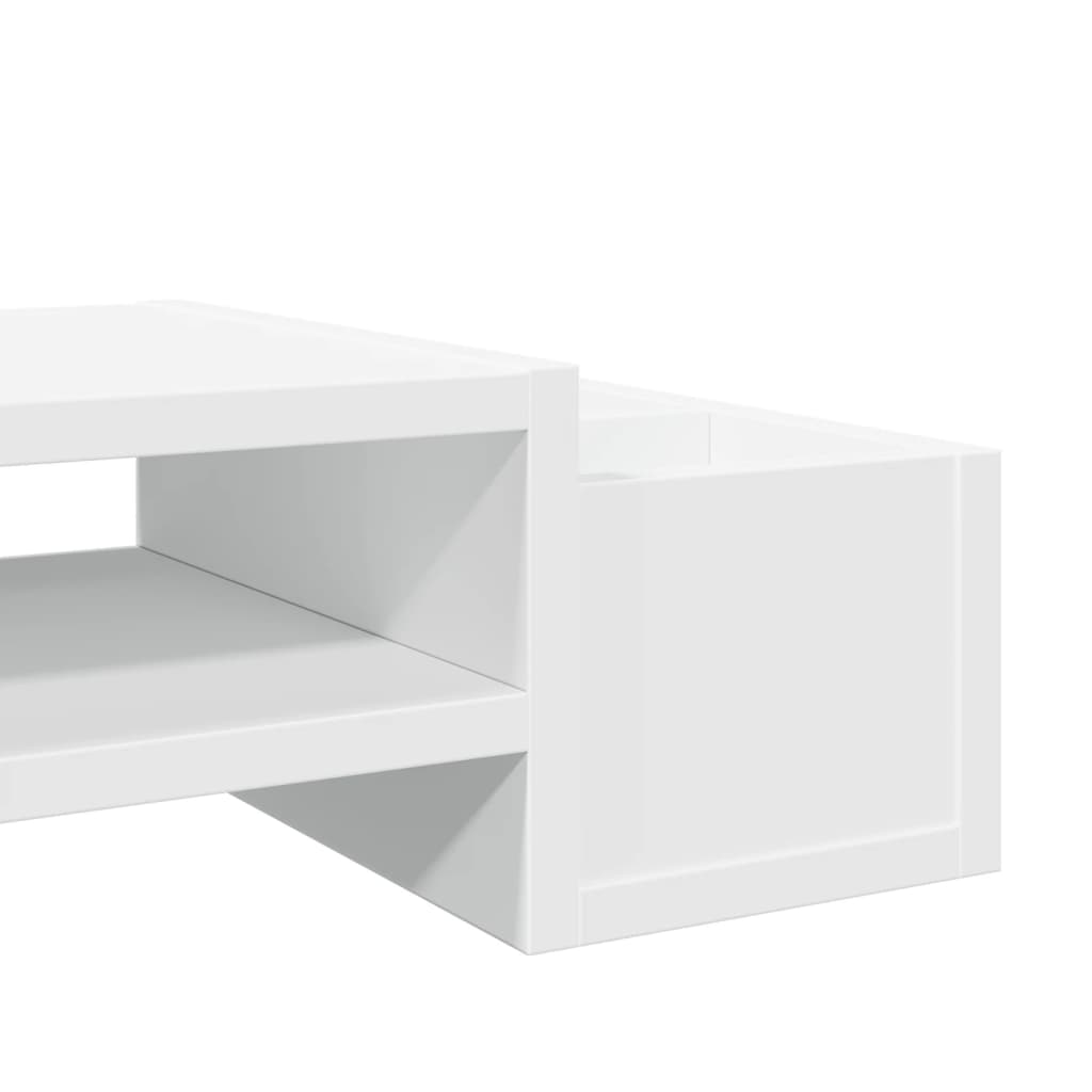 Support d'écran avec rangement blanc 100x27x15 cm Bois d'ingénierie