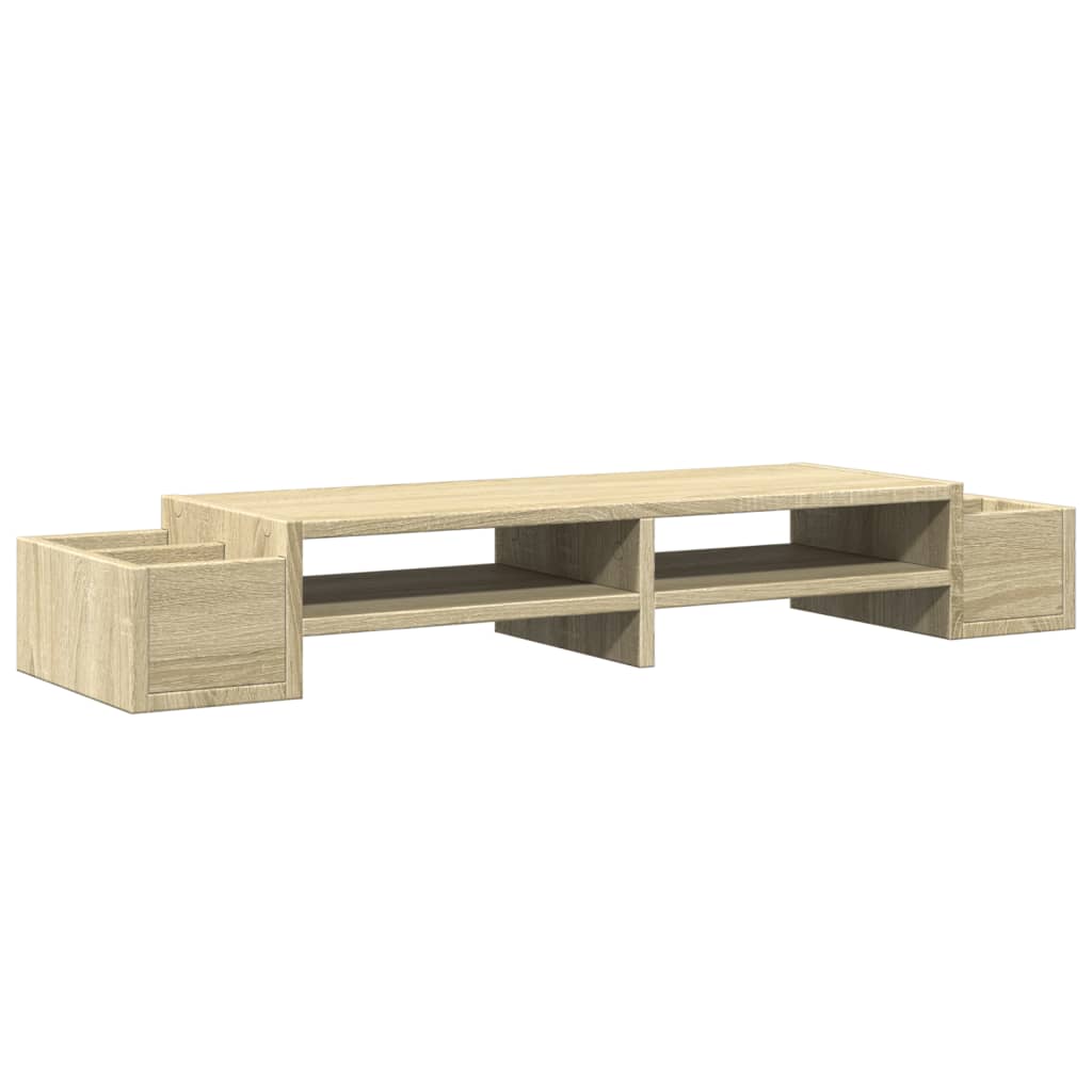 Support d'écran avec rangement chêne Sonoma 100x27x15 cm