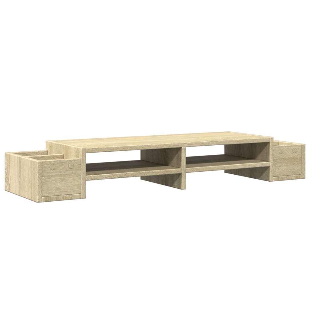 Support d'écran avec rangement chêne Sonoma 100x27x15 cm
