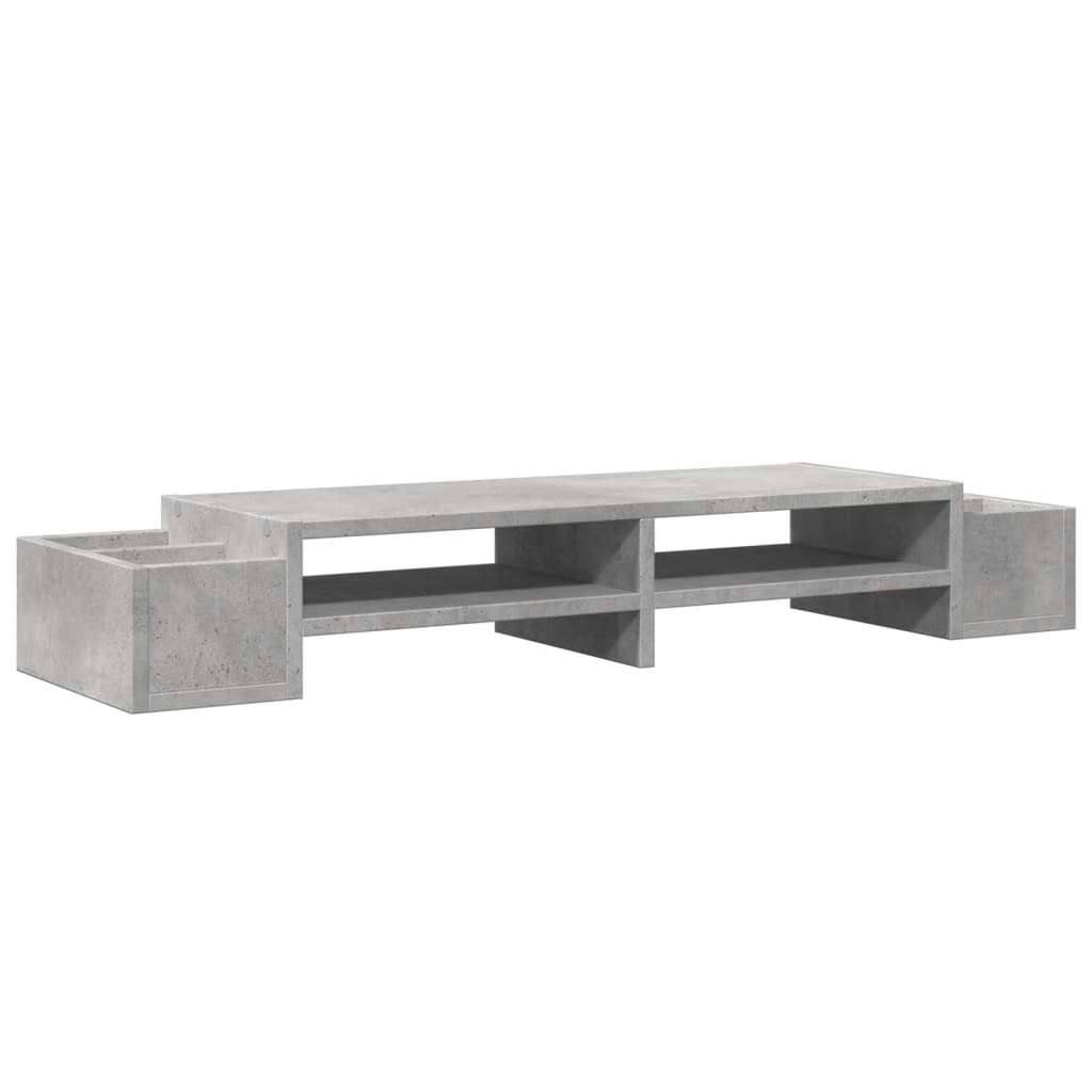 Monitor Stand with Storage Concrete Gray 100x27x15 cm Engineered Wood