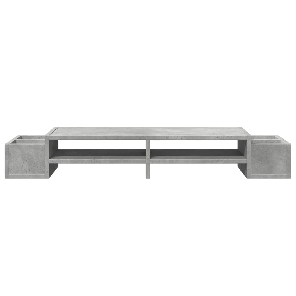 Monitor Stand with Storage Concrete Gray 100x27x15 cm Engineered Wood