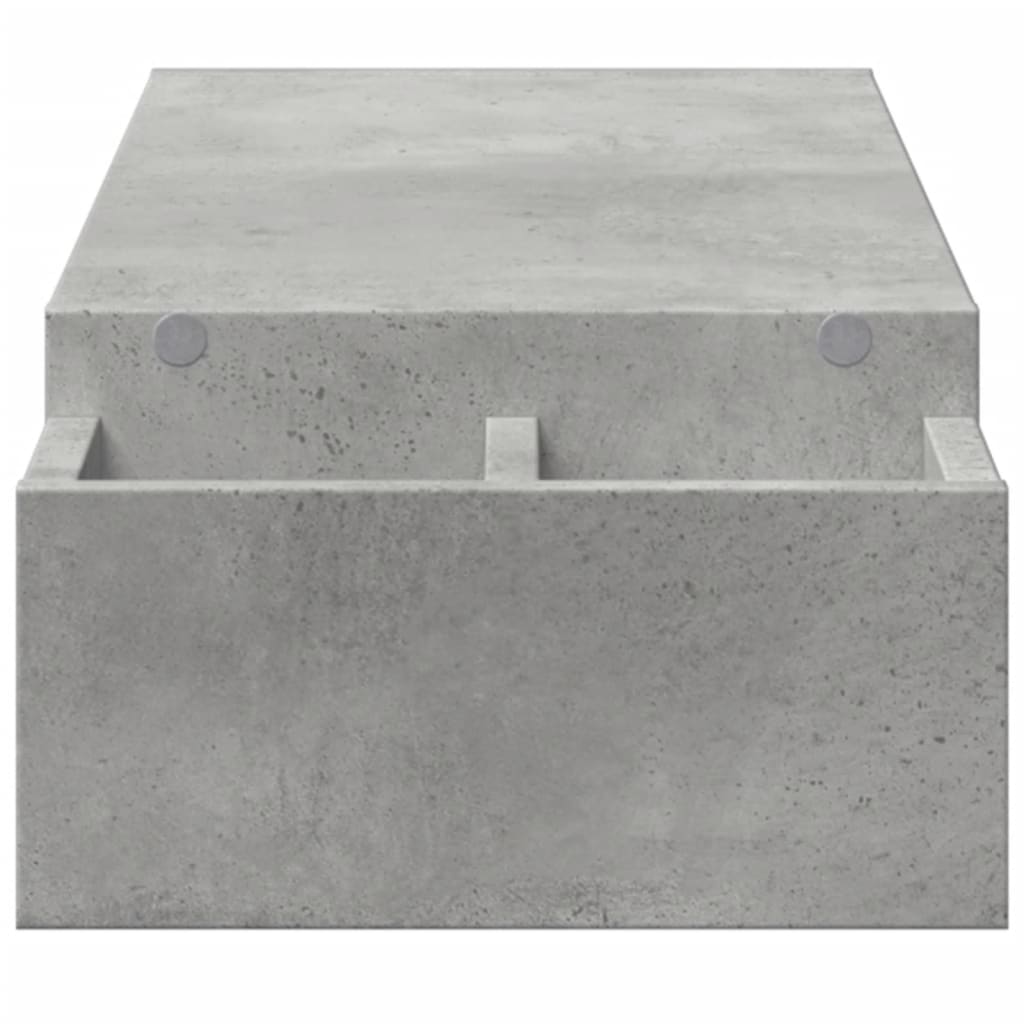 Monitor Stand with Storage Concrete Gray 100x27x15 cm Engineered Wood