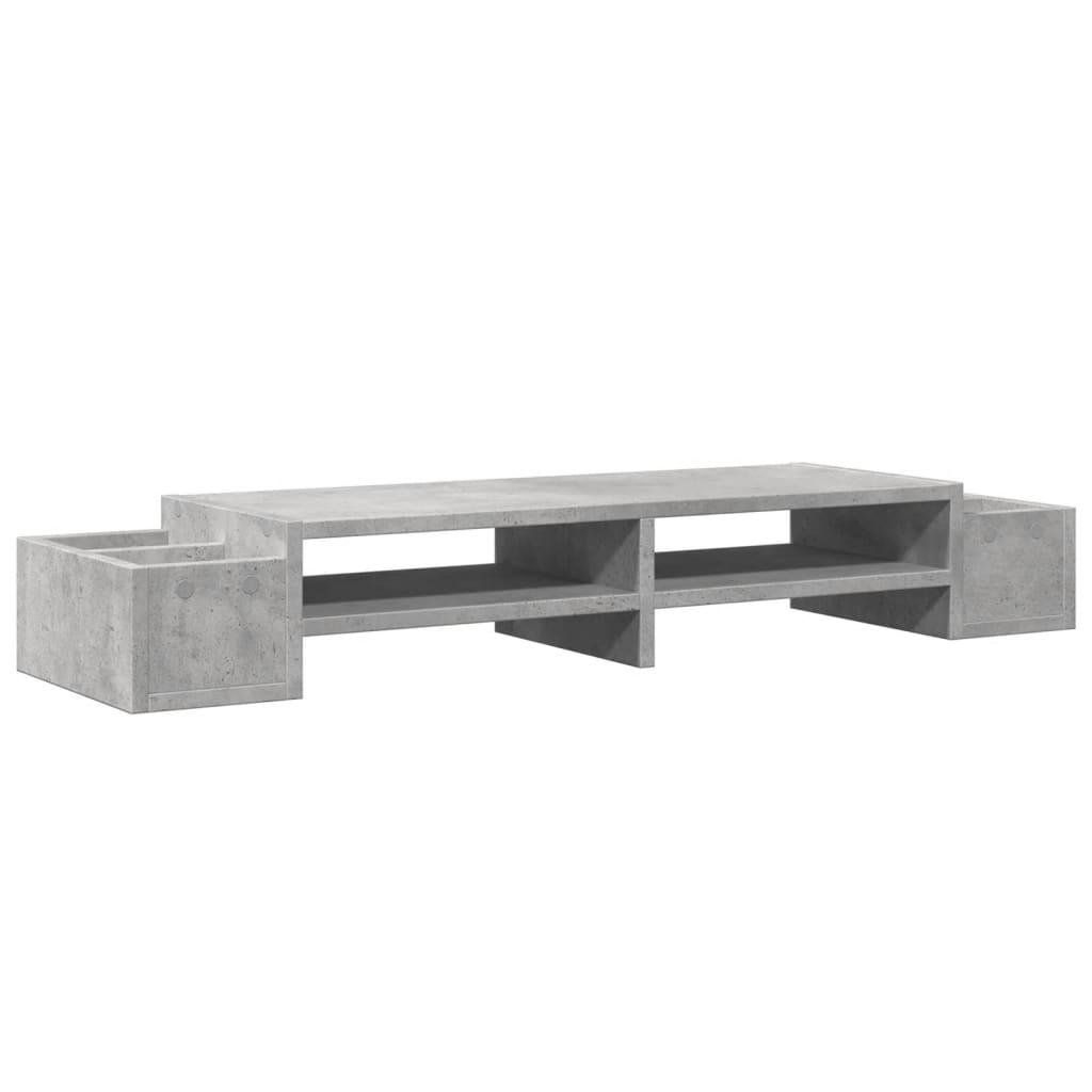 Monitor Stand with Storage Concrete Gray 100x27x15 cm Engineered Wood