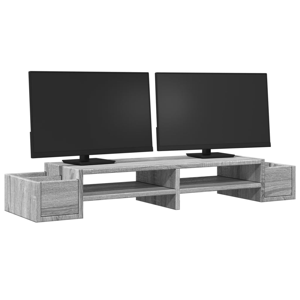 Monitor Stand with Storage Grey Sonoma 100x27x15 cm