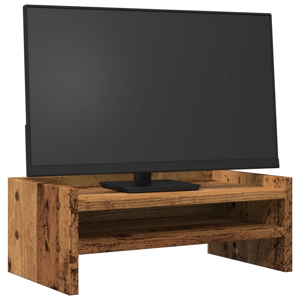 Monitor Stand Reclaimed Wood Look 42x24x16 cm Engineered Wood